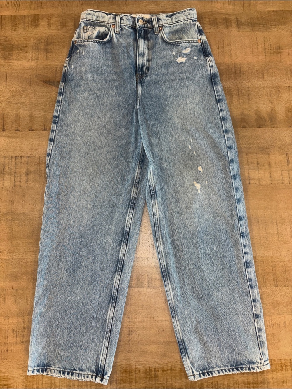 Free People We the Free Distressed High-Rise Denim Jeans Size 25 / 2 100% Cotton